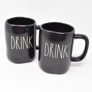 Rae Dunn Drink Mug Black & White New Cup By Magenta Halloween Set of 2 Cup